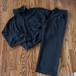 Athleta Seasoft Bubble Hem Half zip and Straight Ankle Pants Set Small S